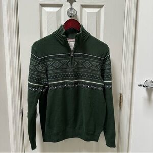 NWT Weatherproof Vintage Men's 1/4 Zip Green Cotton Sweater Size Small